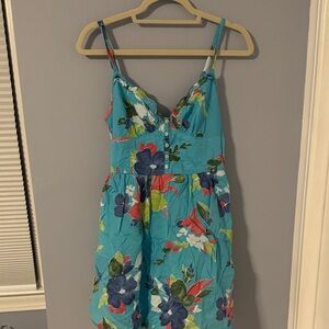 Hollister Y2K Teal Floral Dress
